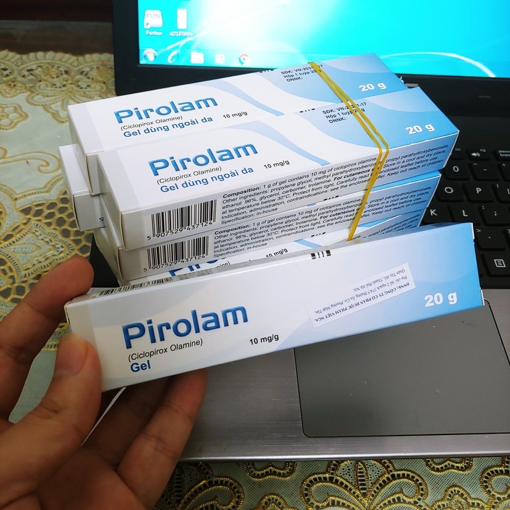 Gel pirolam 20g ngăn ngừa nấm da, nấm móng