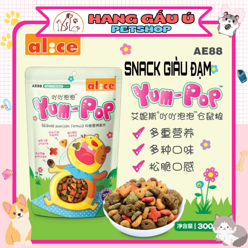 Thức ăn hamster Yum-Pop giàu đạm- Thức ăn chính hãng Alice
