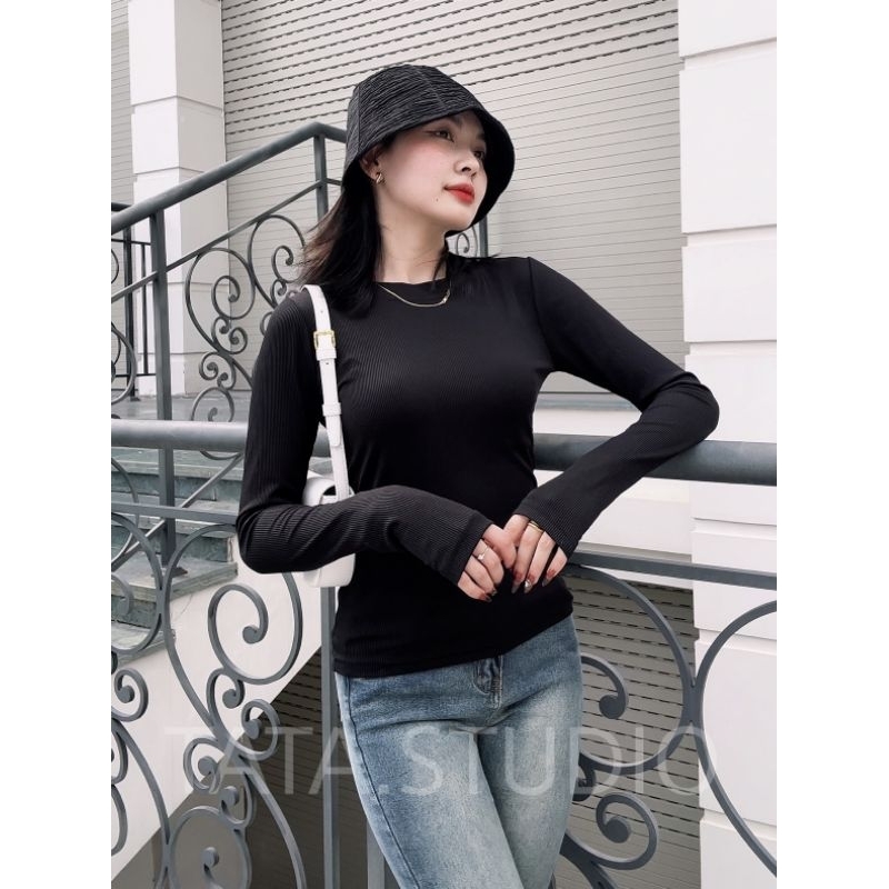 Áo Thun Gân Dài Xỏ Ngón