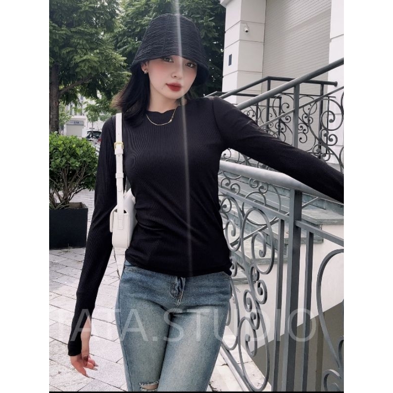 Áo Thun Gân Dài Xỏ Ngón