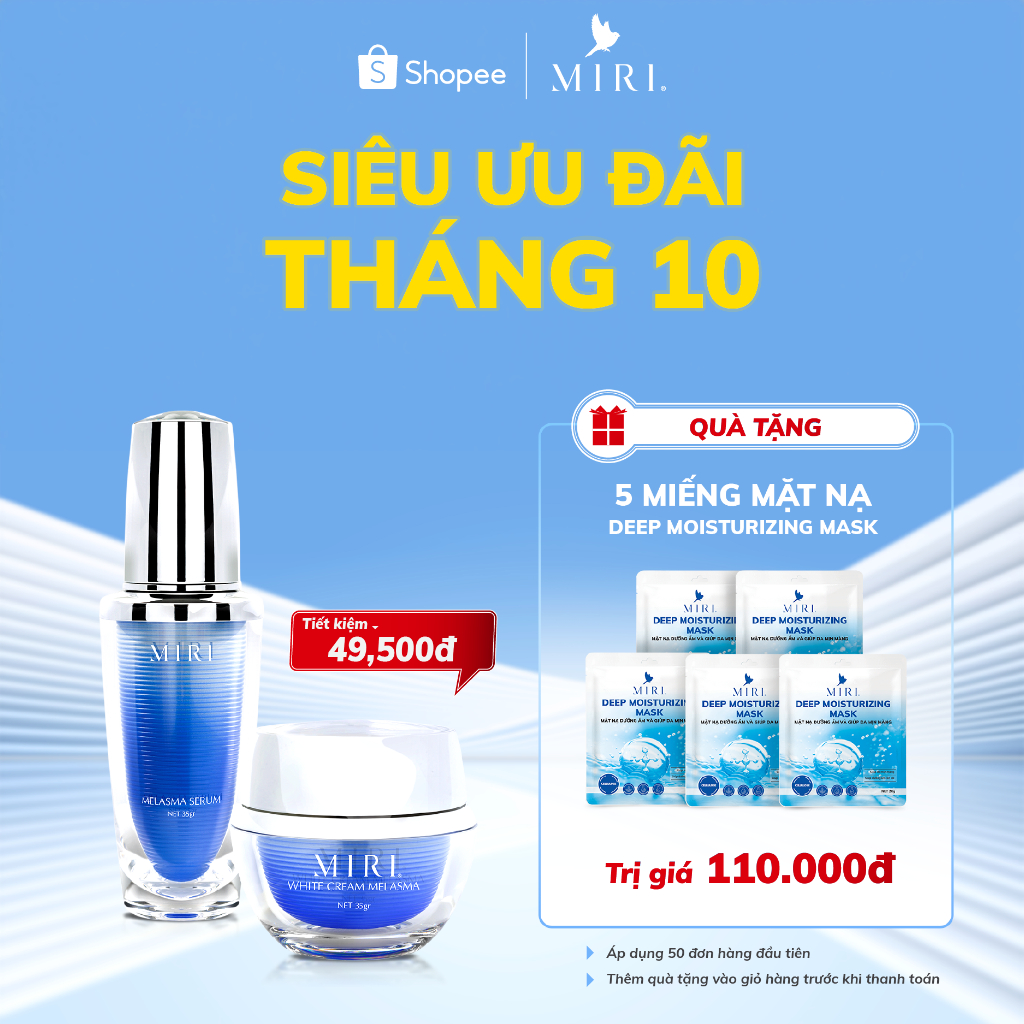 Bộ Kem & Serum Dành Cho Da Sạm Đen - Nám - Tàn Nhang MIRI (70gr)