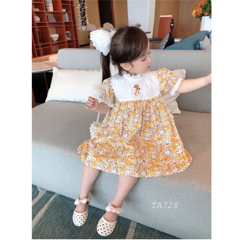 Đầm Công Chúa Bé Gái Chất Vải Thô Hàn Mềm Mịn Thông Thoáng  Trang xô kids