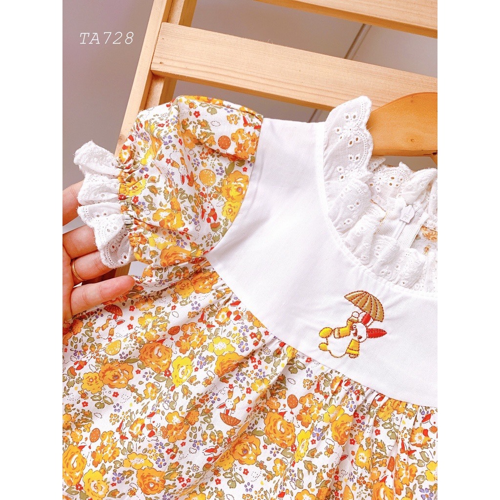 Đầm Công Chúa Bé Gái Chất Vải Thô Hàn Mềm Mịn Thông Thoáng  Trang xô kids