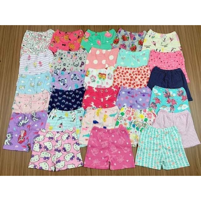 COMBO 10 Quần đùi chục cho bé gái thun cotton 100% co dãn thấm hút mồ hôi họa tiết cho bé gái  Trang Xô Kids