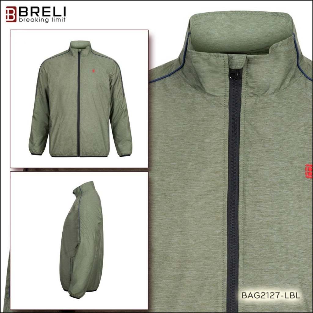 Áo Khoác Gió Thể Thao Nam Thương Hiệu Breli Áo Khoác Nam Màu Xanh Thiết Kế Cao Cấp - BAG2127-LBL