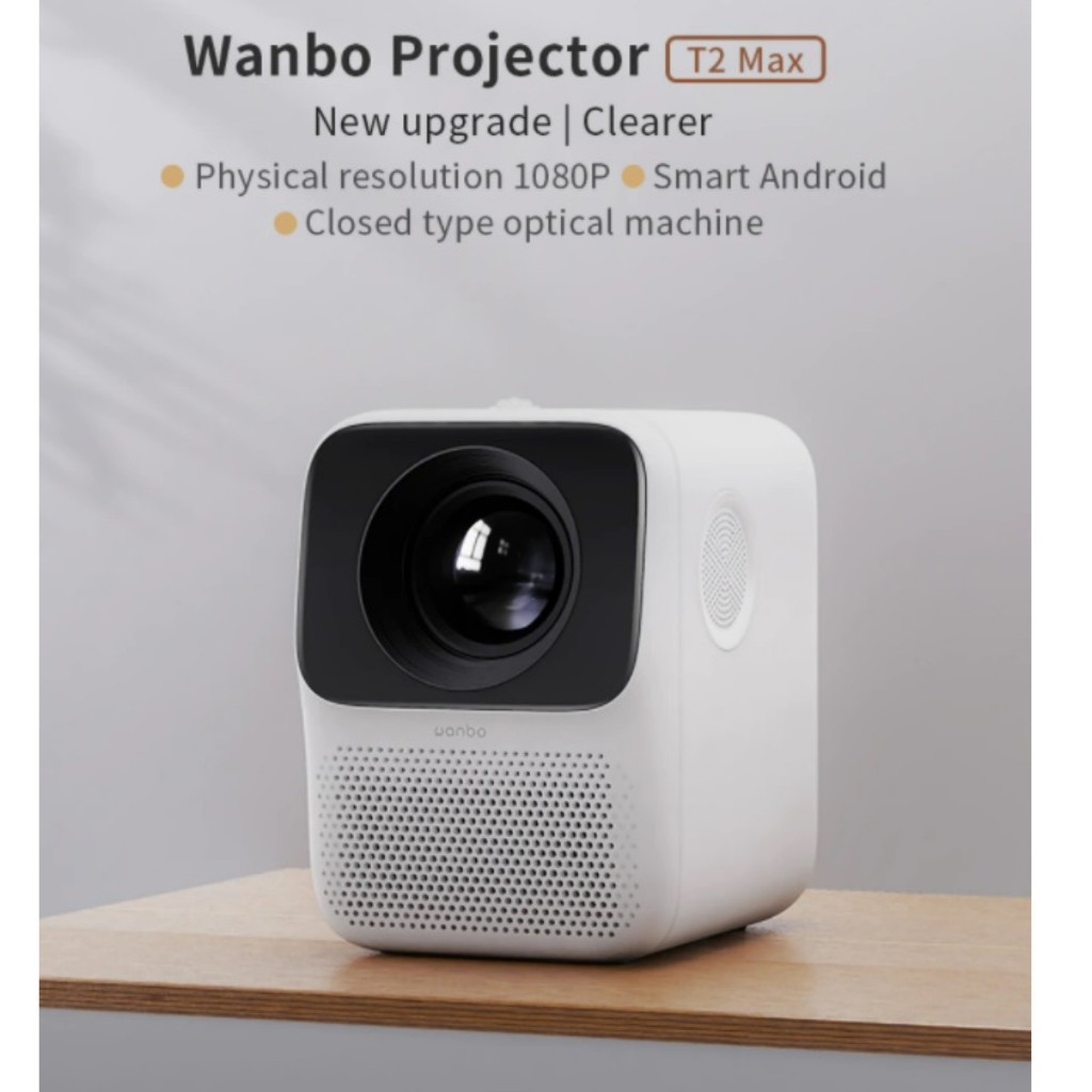 Máy Chiếu Wanbo T2 MAX độ phân giải full HD Android 9.0, 1GB+16G, Công nghệ LCD - Hàng Chính Hãng - Bảo Hành 12 Tháng