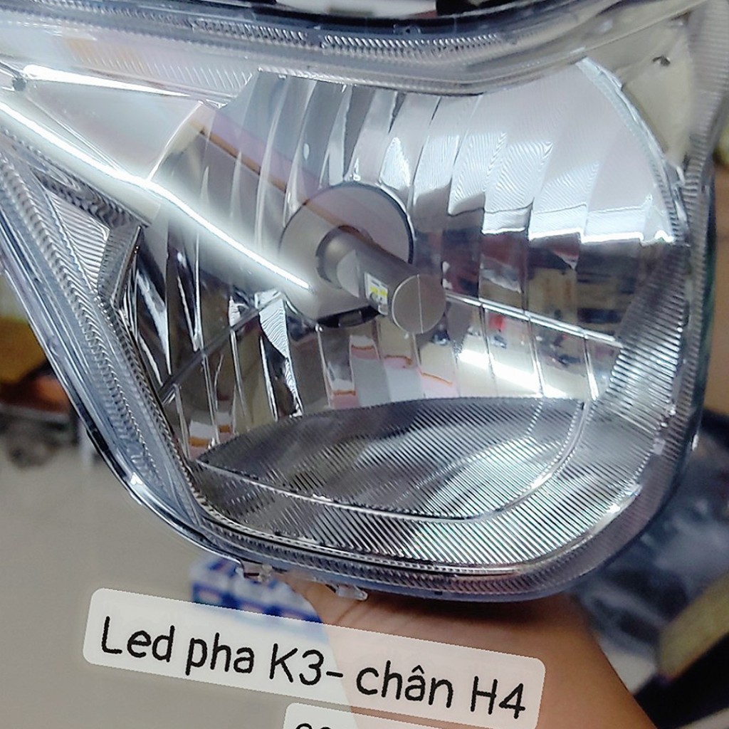 Đèn pha led K3 chân h4 tản nhiệt gắn oto xe máy