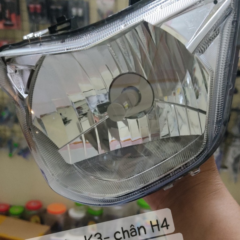 Đèn pha oto xe máy K3 chân H4