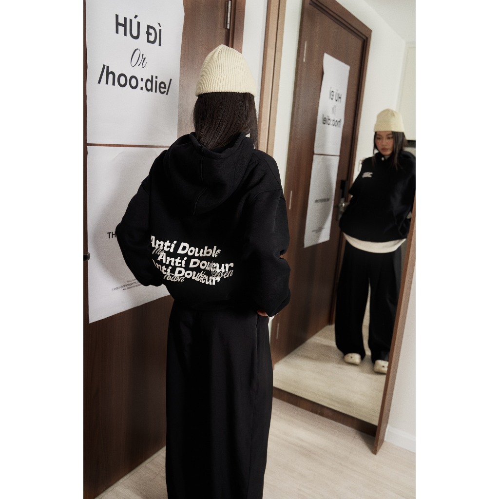 Áo Hoodies Unisex SVT ANTI DOUBLEUR HOODIES màu đen Local Brand