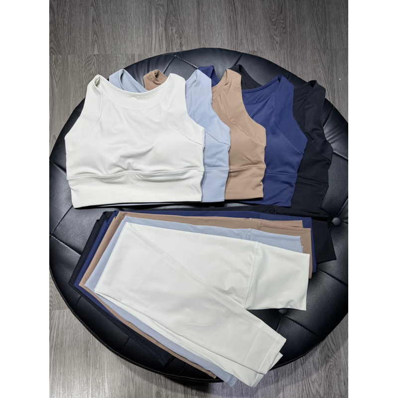 Set Bộ Tập Gym Yoga Lulu Thun Lạnh Ba Lỗ Mút Đúc Quảng Châu Cao Cấp