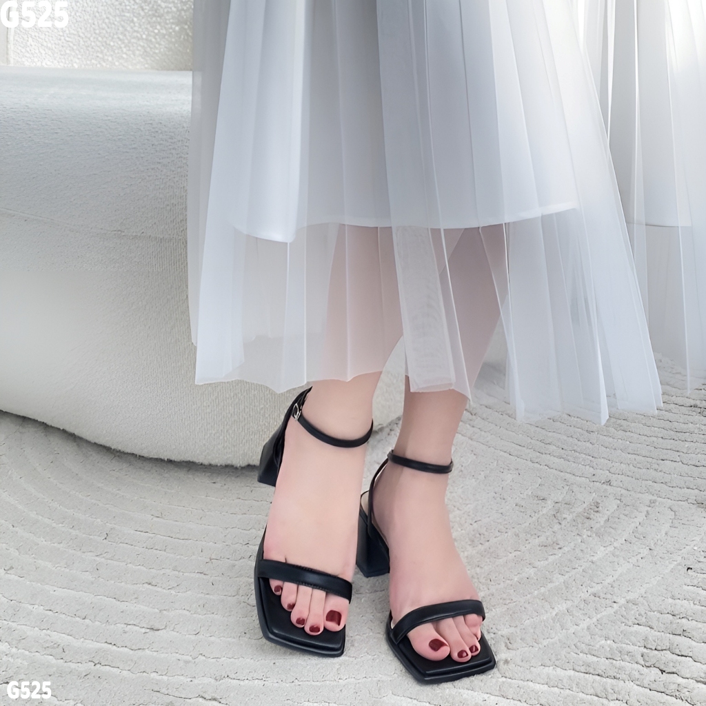 Sandal Quai Mảnh 6p Gót Vuông Basic TODAY STYLE G525 Sang Trọng