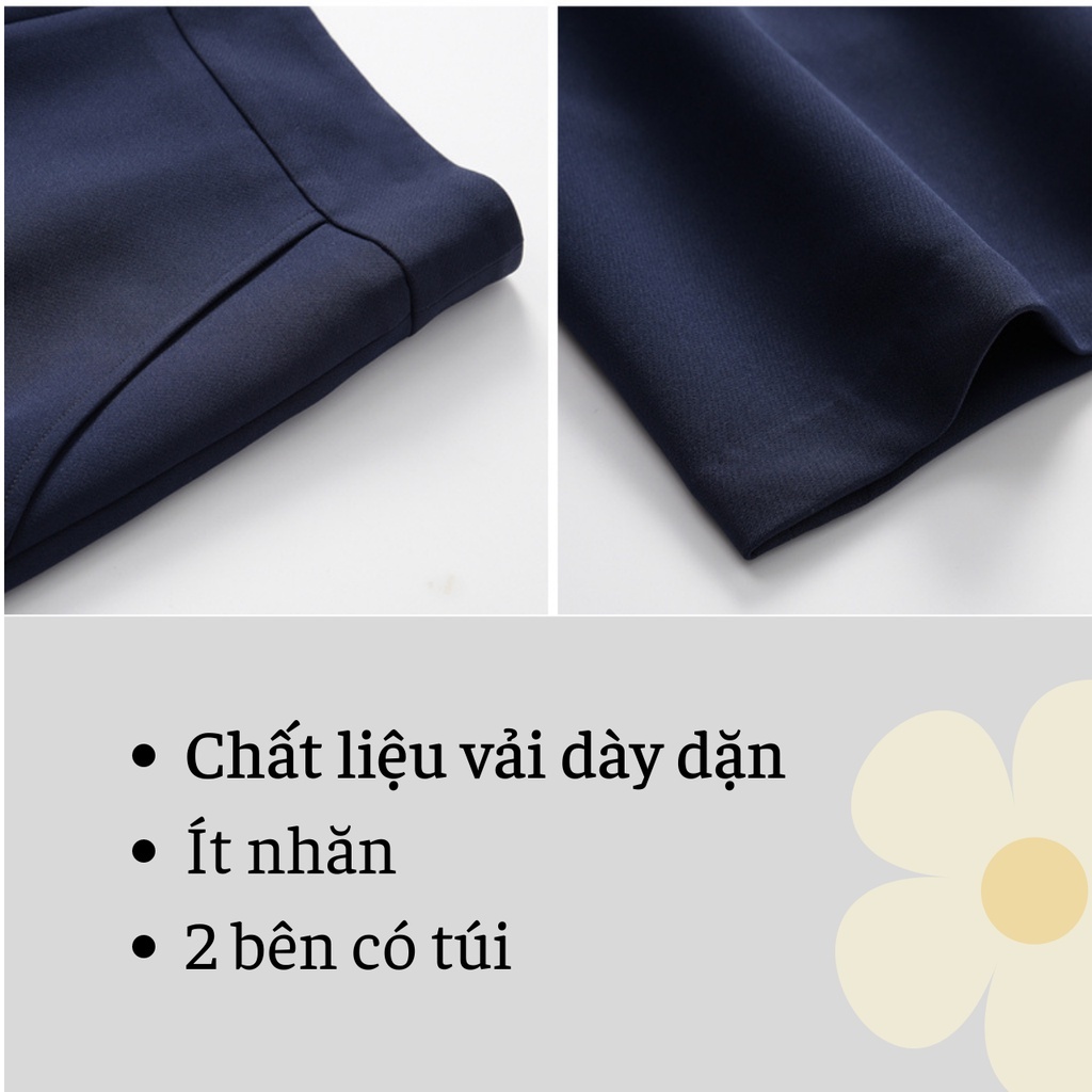 Chân Váy Chữ A Dài 65cm Cạp Cao Có Túi 2 Bên Phù Hợp Mặc Đi Làm Nơi Công Sở - Chanmi M294