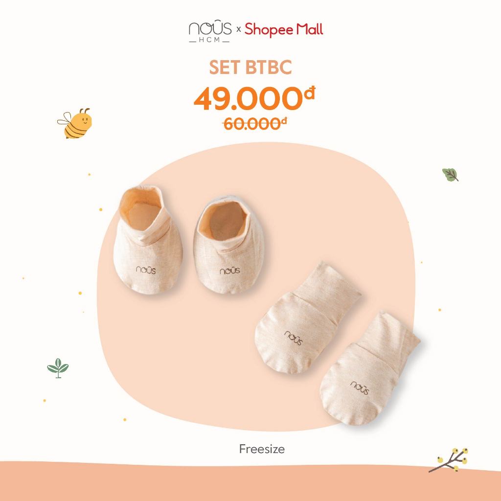 Bao tay, bao chân Nous dành cho bé sơ sinh nhiều màu sắc họa tiết dễ thương chất liệu mềm mại