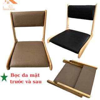 Ghế ngồi bệt kiểu nhật gấp gọn- Ghế ngồi tựa lưng xếp gọn - Ghế ngồi bệt bằng gỗ mặt da bọc nệm đẹp