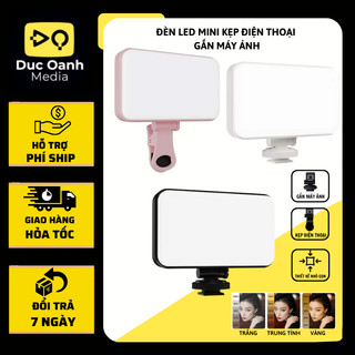Đèn led livstream kẹp điện thoại gắn máy ảnh trợ sáng để chụp ảnh selfie quay hình video makeup