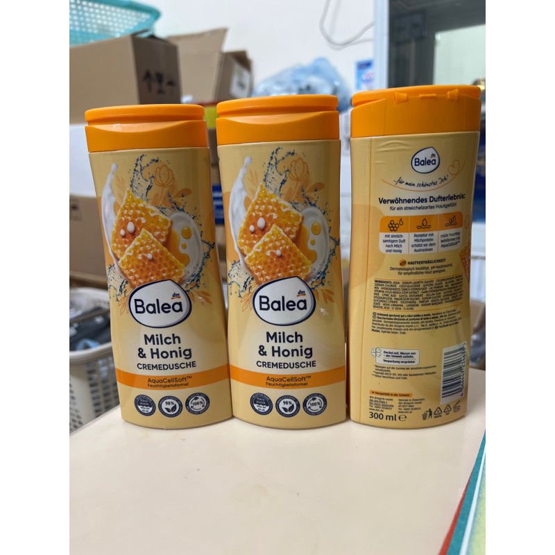 Sữa tắm Balea nhập khẩu Đức, hương thơm tự nhiên thích hợp mọi loại da, dưỡng ẩm và chống lão hóa da, chai 300ML