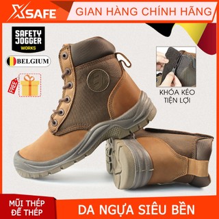 Giày bảo hộ lao động nam Safety Jogger Rush tiêu chuẩn S3/SRC da ngựa siêu bền chống thấm nước, mũi thép đế thép an toàn