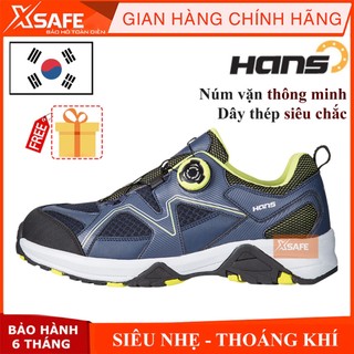 Giày bảo hộ Hans HS77 Giày bảo hộ lao động Hàn Quốc cấu tạo phi kim siêu nhẹ - Núm vặn thông minh tháo mở giày nhanh