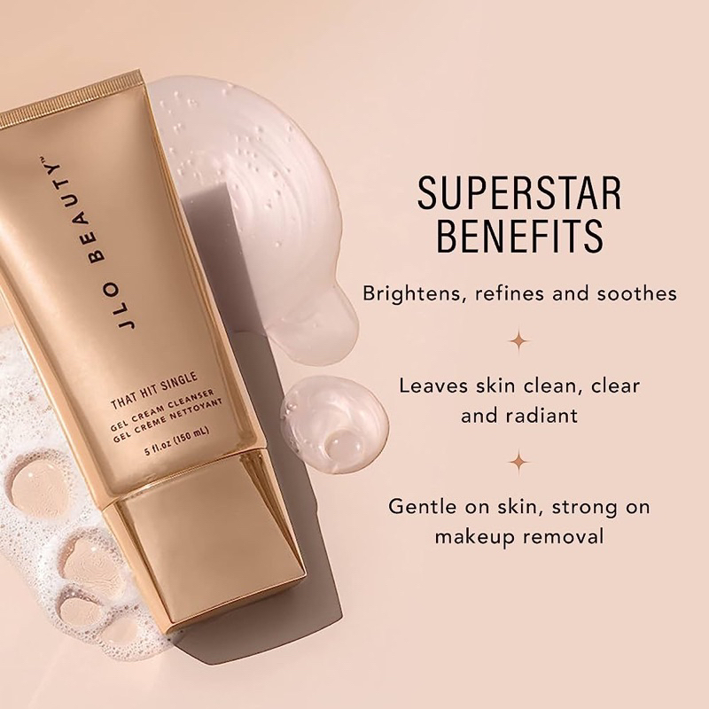 Sữa rửa mặt JLO BEAUTY That hit Single Gel-Cream Cleanser - chống oxy hoá, trắng mềm da