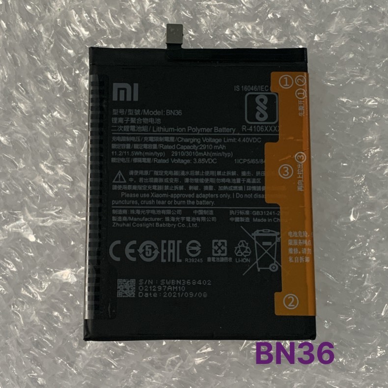 Pin BN36 / xiaomi Mi 6X / Mi A2 pin zin dung lượng 2910/3010mAh