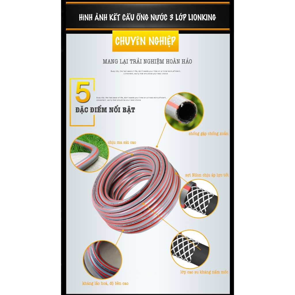 1 Cuộn 50M Ống dẫn nước 3 lớp Siêu Bền TONYDX/LIONKING phi 20