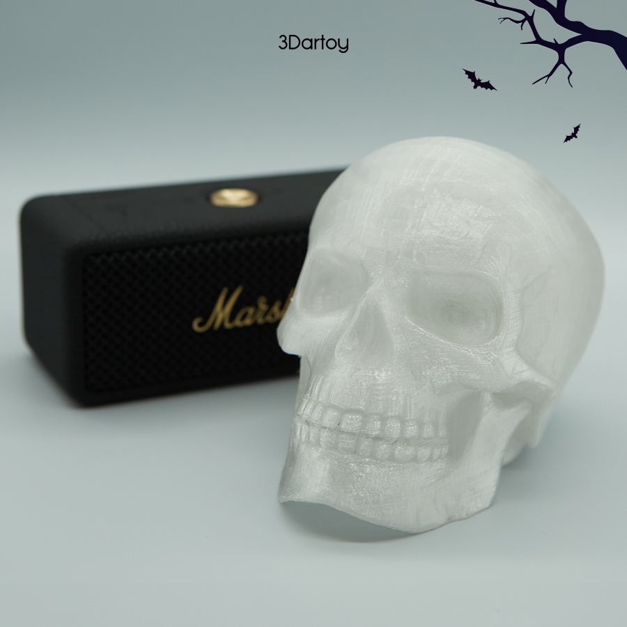 Đèn phát sáng Halloween hình đầu lâu to 16x11cm trang trí