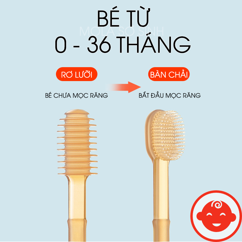 Sét rơ lưỡi bàn chải silicon cao cấp cho bé từ 0-36 tháng