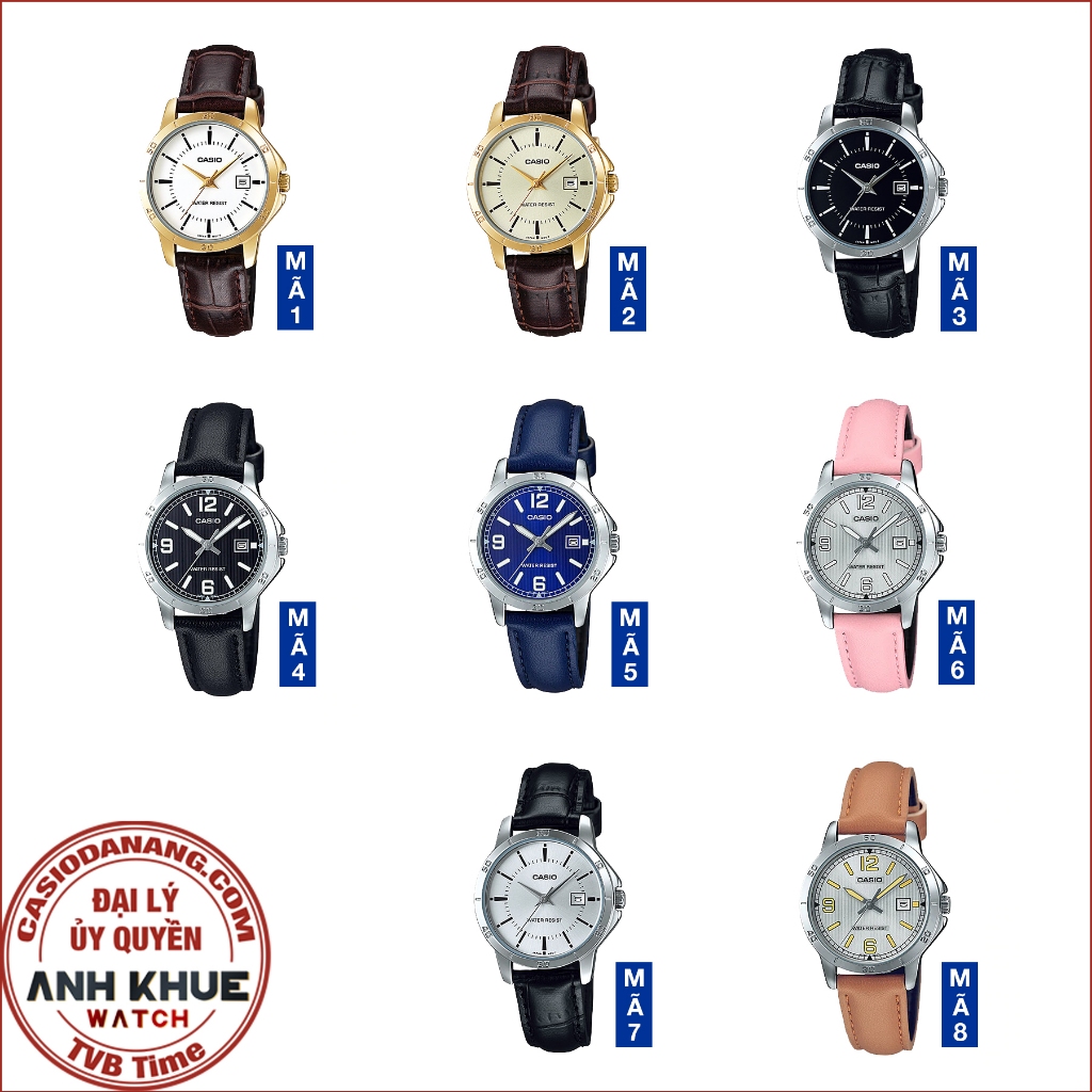 Đồng hồ nữ dây da Casio chính hãng Anh Khuê LTP-V004 Series