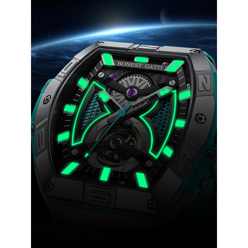 Đồng Hồ Nam Automatic Bonest Gatti BG5701- Dây Silicone, Size 46mm