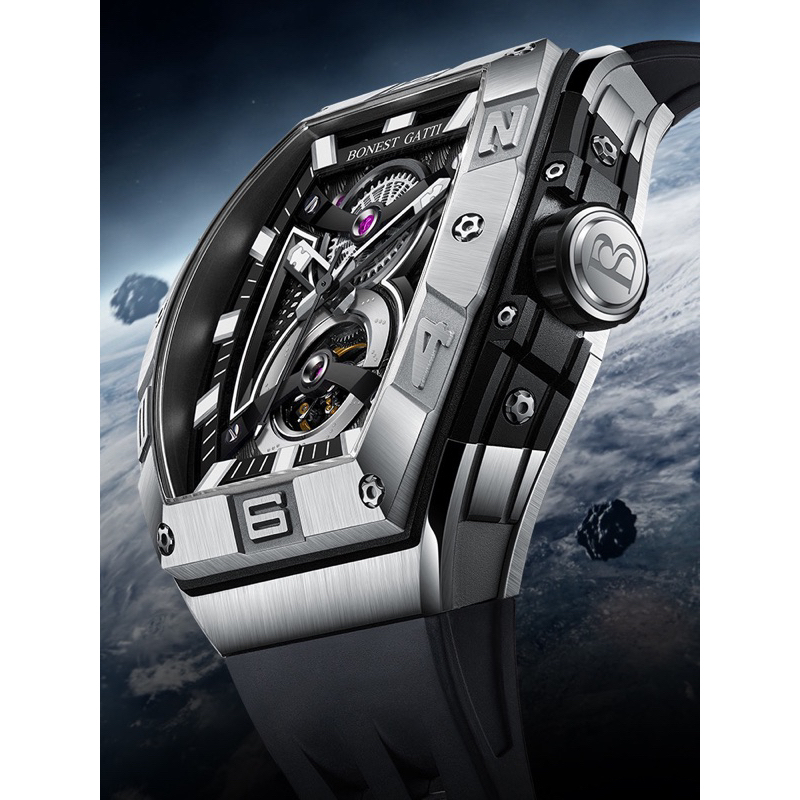 Đồng Hồ Nam Automatic Bonest Gatti BG5701- Dây Silicone, Size 46mm