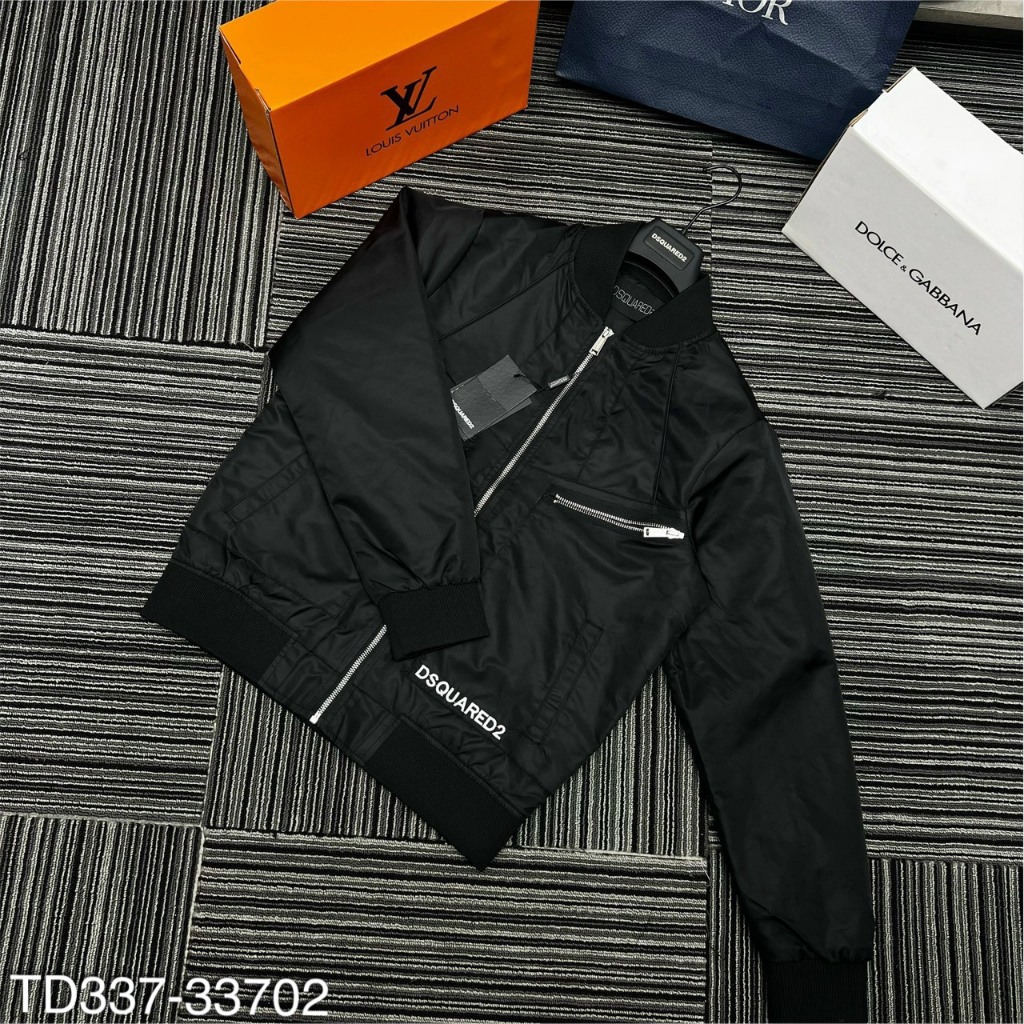 Áo Khoác Nam DSQ Khóa Chéo Hót Hít - Áo Khoác Nam Thêu Chữ Phối Khóa Siêu Đẹp