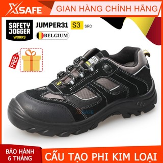 Giày bảo hộ lao động nam Jogger Jumper S3 SRC da bò lộn bền bỉ, thoáng khí,chống nước, cấu tạo phi kim nhẹ hơn - [XSAFE]
