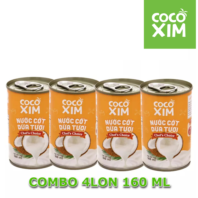 Nước cốt dừa tươi từ trái dừa nguyên chất 100% COCOXIM 160ml (HSD 19/01/2024)