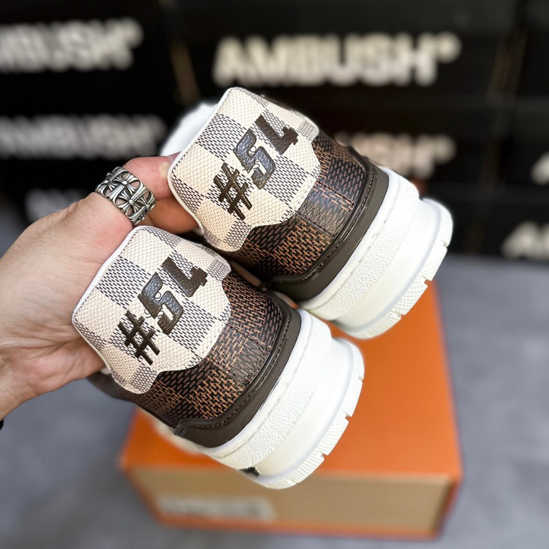 Giày Thể Thao LV54 Trainer Nâu Trắng Full Box Chuẩn Đủ PK
