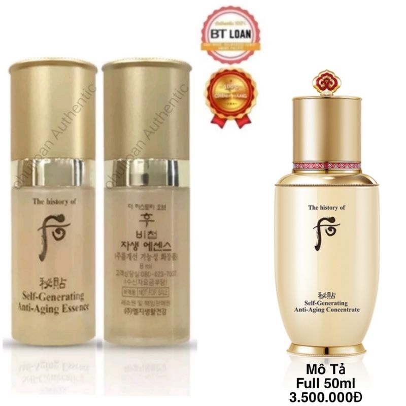 Combo 5 chai Tinh chất  Essence jaseng bichup whoo hoàng cung 8ml