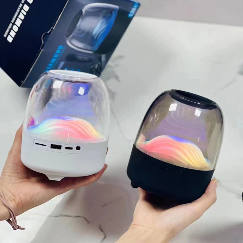 Loa Bluetooth L28+ Không Dây Kèm Micro Hát Karaoke, Loa Bluetooth Trong Suốt Có Đèn LED - L28+