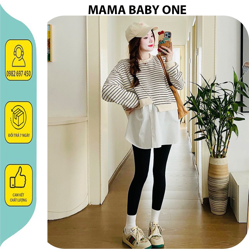 ÁO BẦU CÔNG SỞ THU ĐÔNG-ÁO BẦU BABYDOLL THỜI TRANG THIẾT KẾ KẺ DÀI TAY PHA VẢI TRẮNG SANG CHẢNH FRESIZE DỄ MẶC