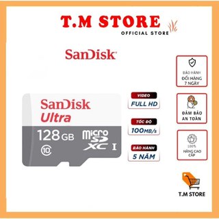 Thẻ nhớ micro SDXC Sandisk 128GB upto 100MB/s 533X Ultra UHS-I