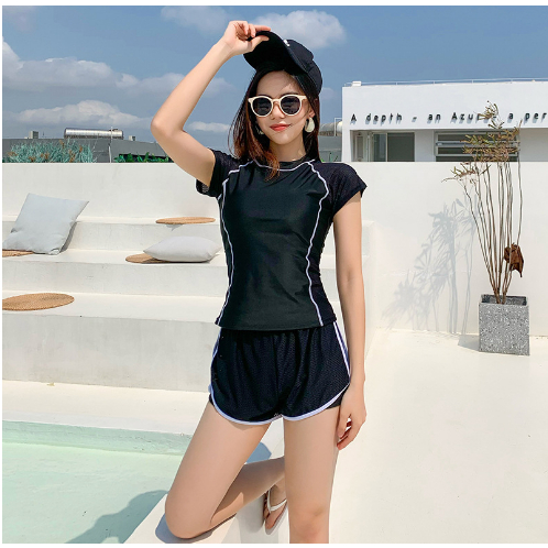 Bồ bơi nữ 2 mảnh kín đáo quần đùi bikini học sinh phong cách thể thao VATIXA BKN135