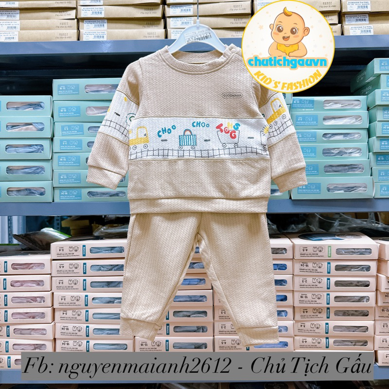 GOODMAMA - Bộ quần áo nỉ cho bé từ 6 tháng đến 36 tháng