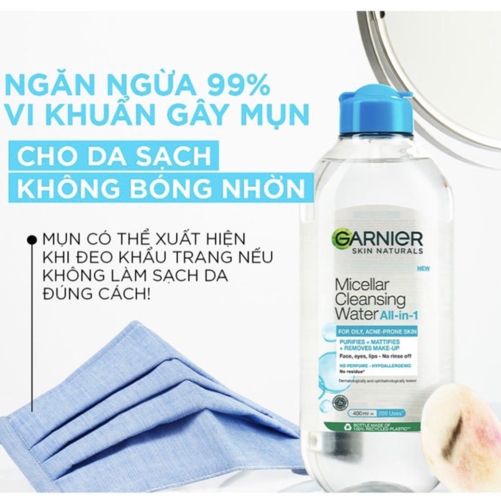 Nước Tẩy Trang Làm Sạch Sâu Dịu Nhẹ Cho Mọi Loại Da - Garnier Micellar Cleansing Water 400ml