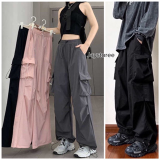 Quần Jogger kaki Dây Rút HANA màu ĐEN Form Rộng Nam Nữ Unisex 🖤 Quần dài ống rộng suông TÚI HỘP Y2K phong cách Ulzzang