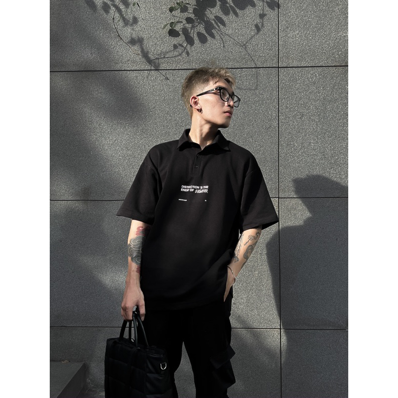 Áo polo cao cấp ‘DISTRACTION’ by COCCACH form suông unisex