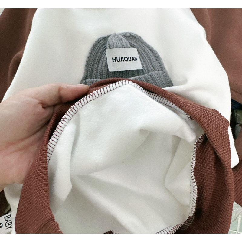 Bộ Nỉ Bông Cho Bé Trai, Bé Gái Cao Cấp Loại 1 BABYKIDS BB21  Bộ Quần Áo Nỉ Bông Thu Đông Con Gấu Cho Bé