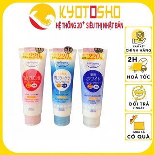 Sữa Rửa Mặt KOSE Softymo Nội Địa Nhật | SRM KOSE Collagen, White, Hyaluronic Acid 220g