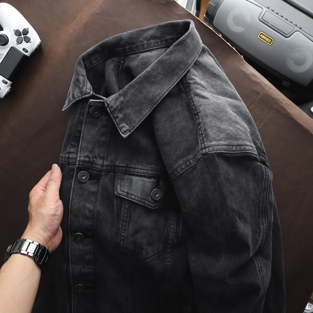 Áo khoác Jeans nam Gray Wash ICONDENIM dày dặn - AKID0048