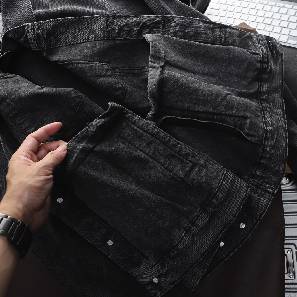 Áo khoác Jeans nam Gray Wash ICONDENIM dày dặn - AKID0048