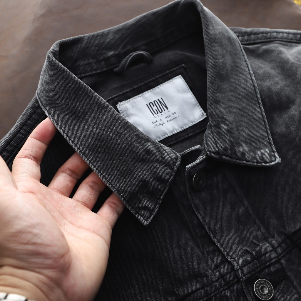 Áo khoác Jeans nam Gray Wash ICONDENIM dày dặn - AKID0048