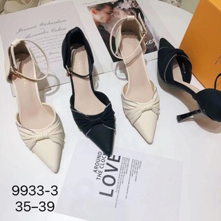 Sandal cao gót mũi nhọn 7p đính đá hàng QC fullbox