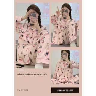 Đồ bộ pijama dài tay cao cấp họa tiết dễ thương mềm mại phong cách hàn quốc